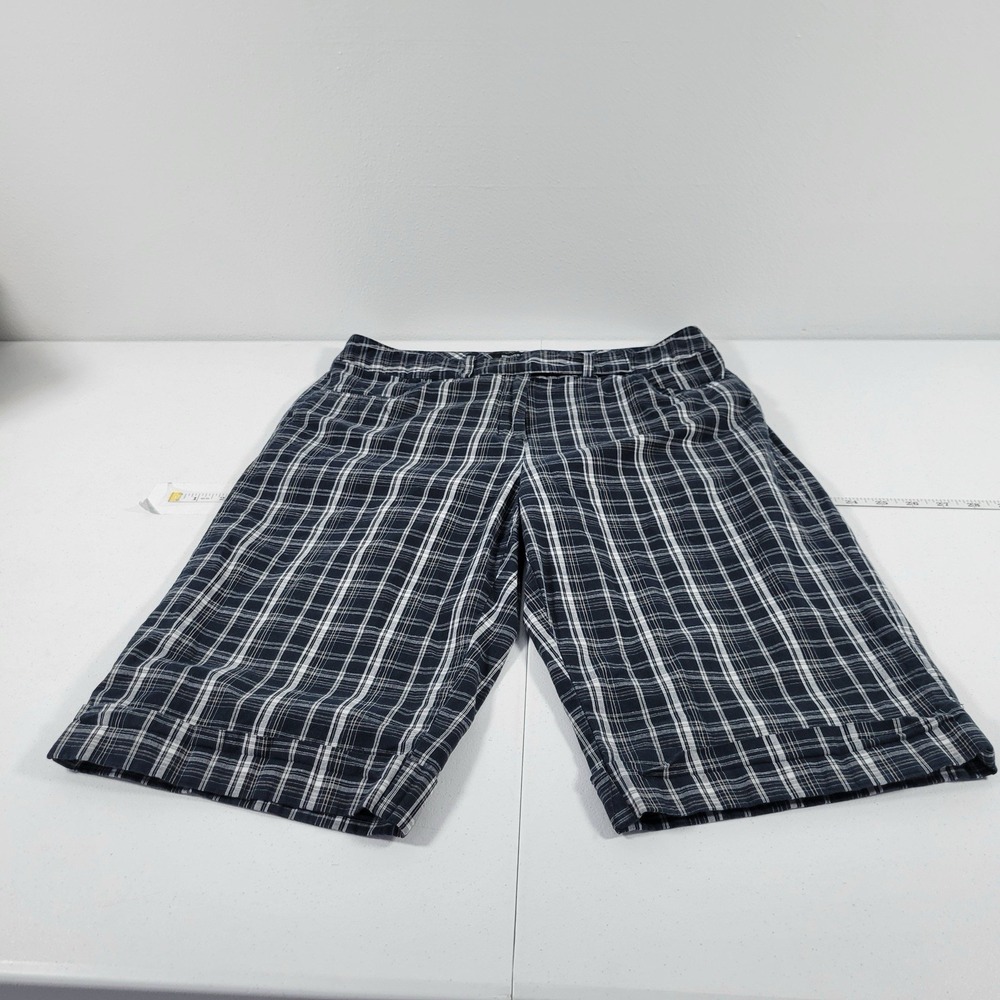 Briggs New York Women's Bermuda Blue Plaid Shorts Size 12‎